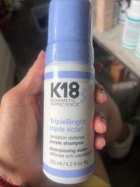 K18 TripleBright Purple Shampoo - Lavender Bottle